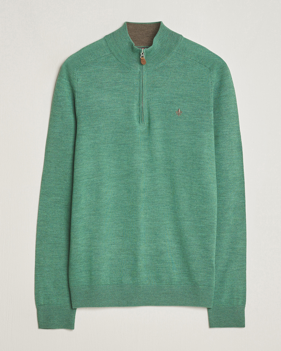 Herr | Tröjor | Morris | John Merino Half Zip Light Green