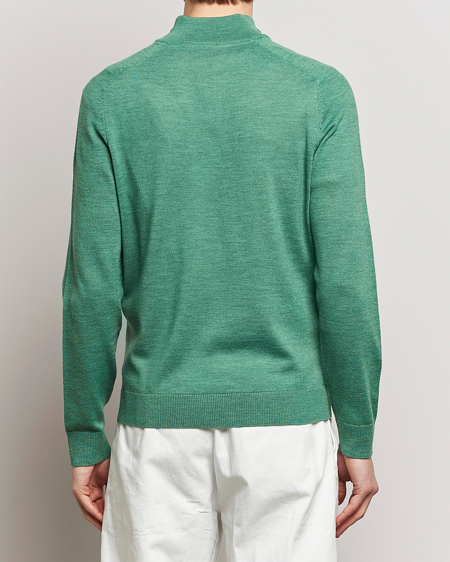 Herr | Tröjor | Morris | John Merino Half Zip Light Green