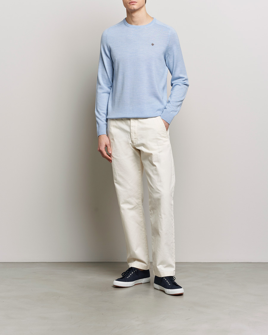 Herr | Tröjor | Morris | Merino Crew Neck Pullover Light Blue