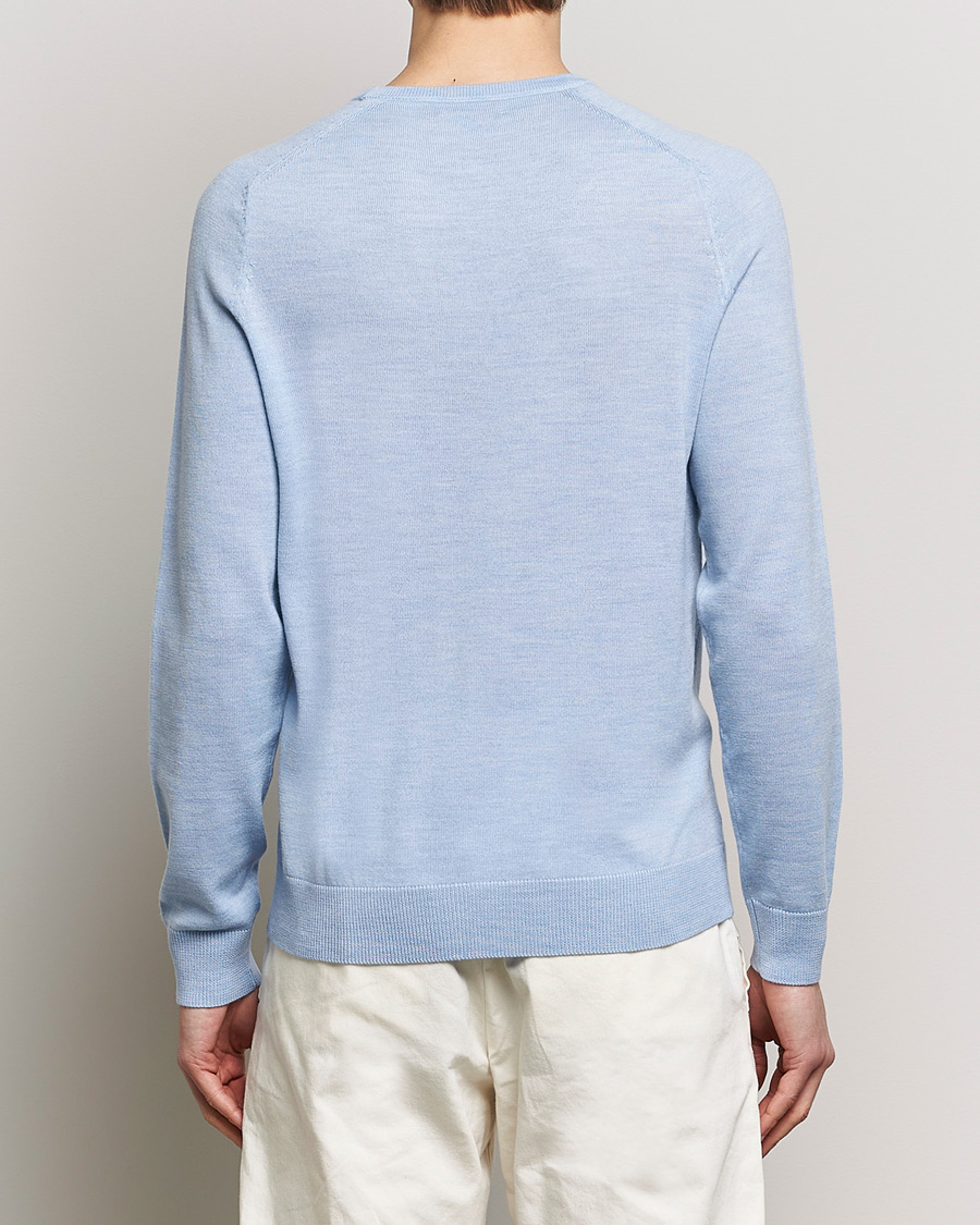 Herr | Tröjor | Morris | Merino Crew Neck Pullover Light Blue