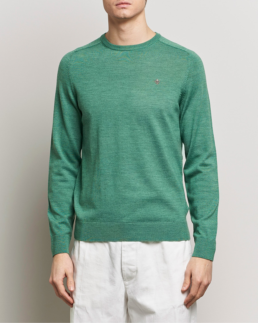 Herr | Rea kläder | Morris | Merino Crew Neck Pullover Light Green