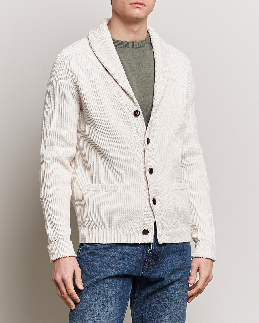 Herr | Kläder | Morris | Brayden Shawl Cardigan Off White