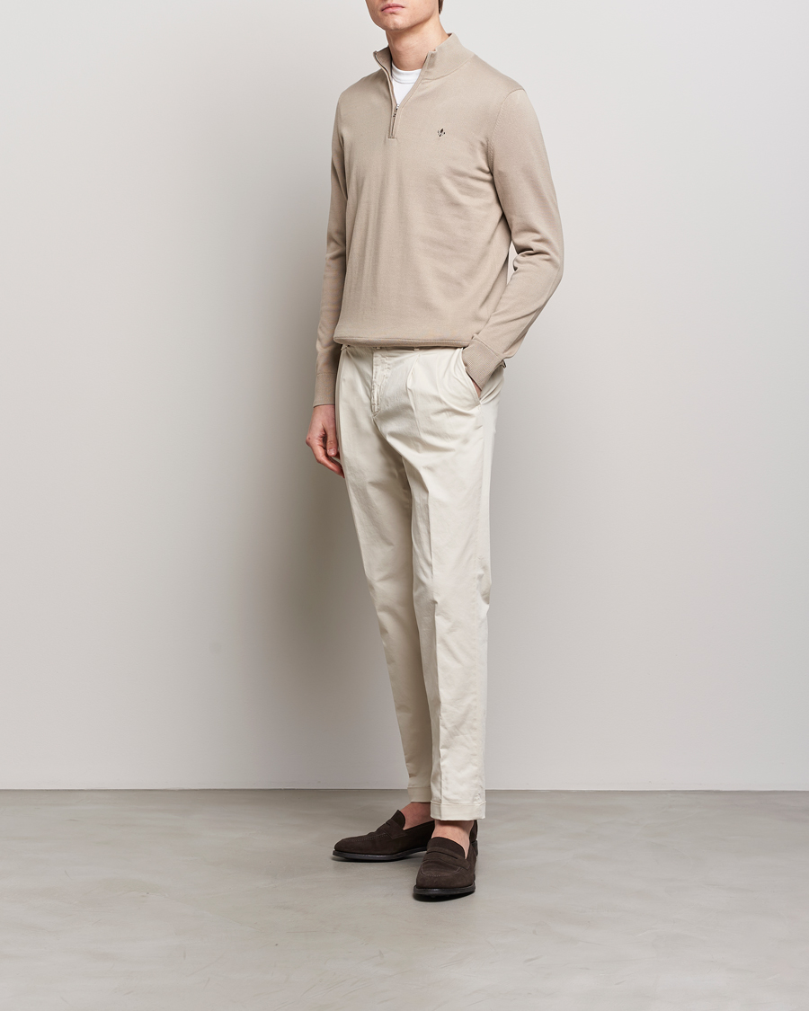 Herr | Tröjor | Morris | Riley Cotton Half Zip Khaki