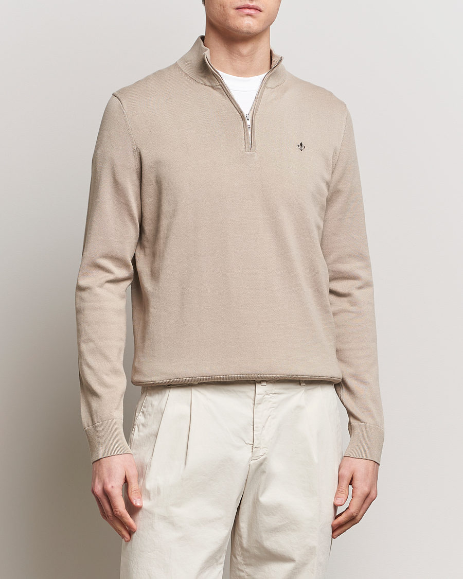 Herr | Tröjor | Morris | Riley Cotton Half Zip Khaki