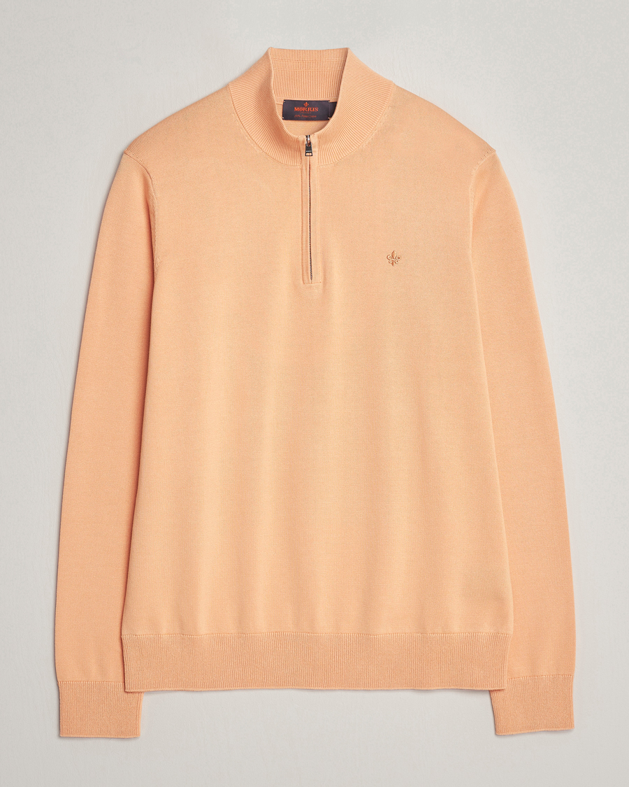 Herr | Tröjor | Morris | Riley Cotton Half Zip Orange