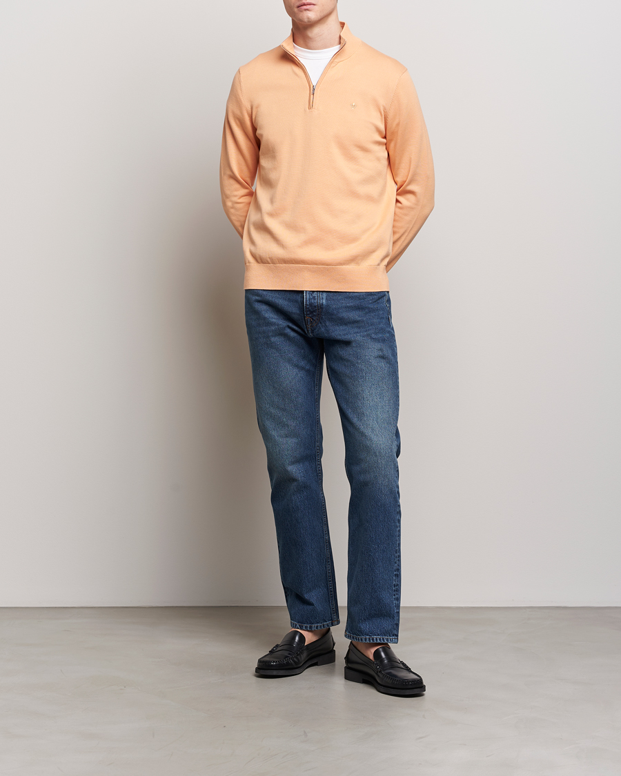 Herr | Tröjor | Morris | Riley Cotton Half Zip Orange