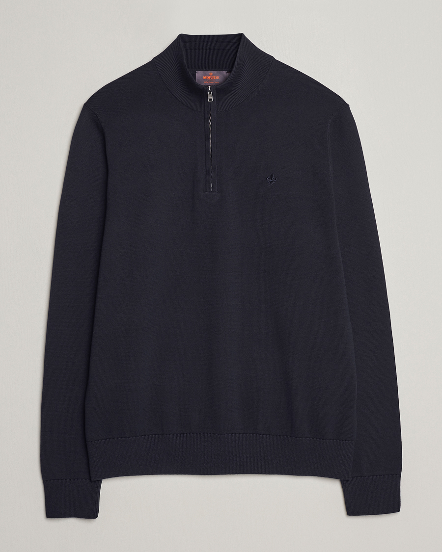 Herr | Tröjor | Morris | Riley Cotton Half Zip Navy