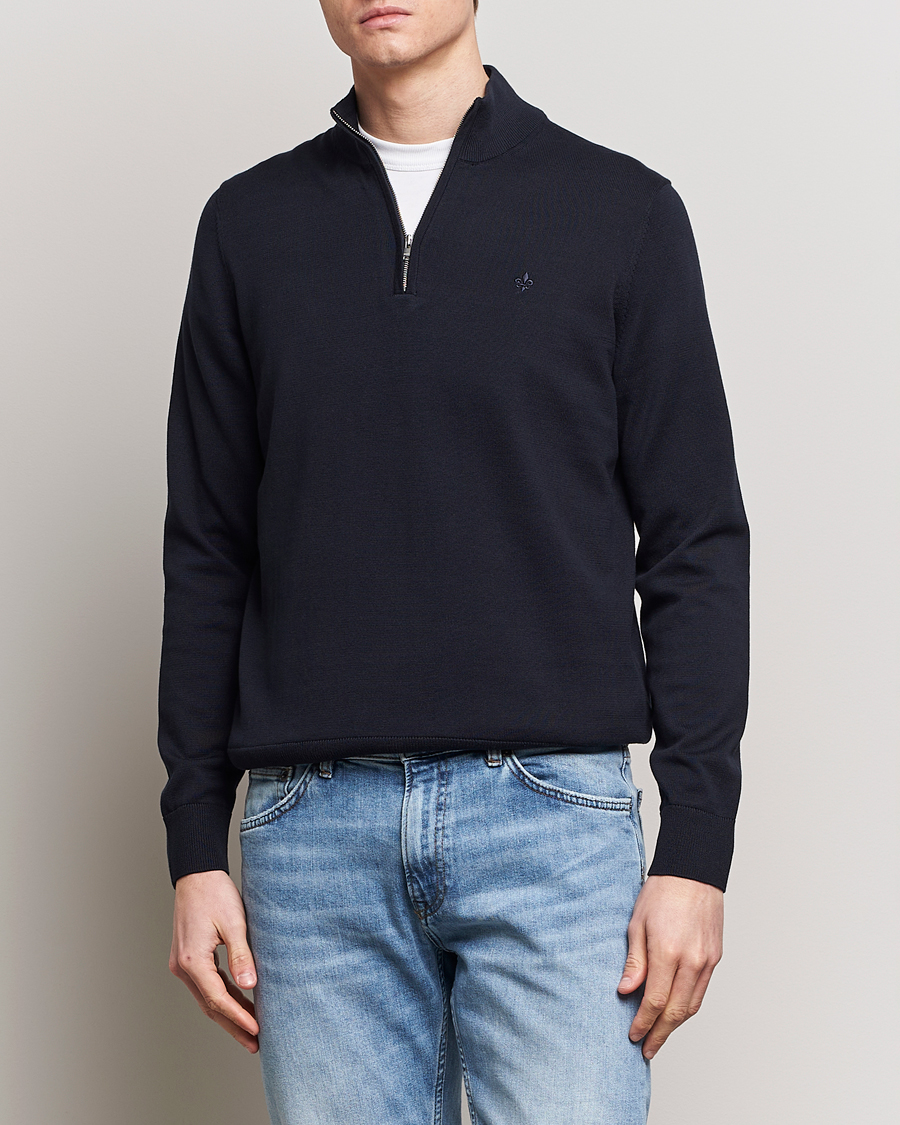 Herr | Avdelningar | Morris | Riley Cotton Half Zip Navy