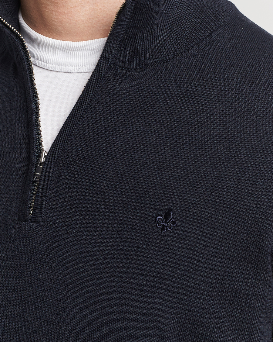Herr | Tröjor | Morris | Riley Cotton Half Zip Navy