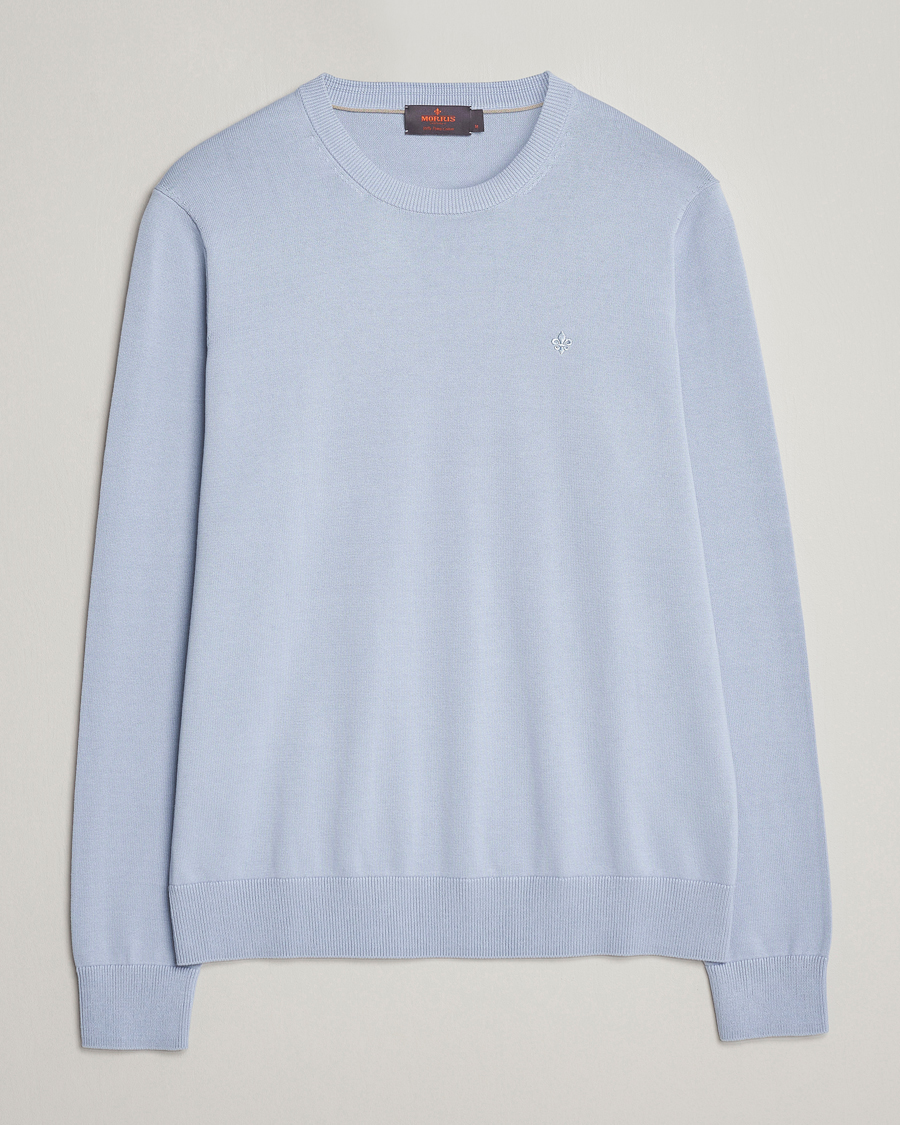 Herr | Tröjor | Morris | Riley Cotton Crew Neck Pullover Light Blue