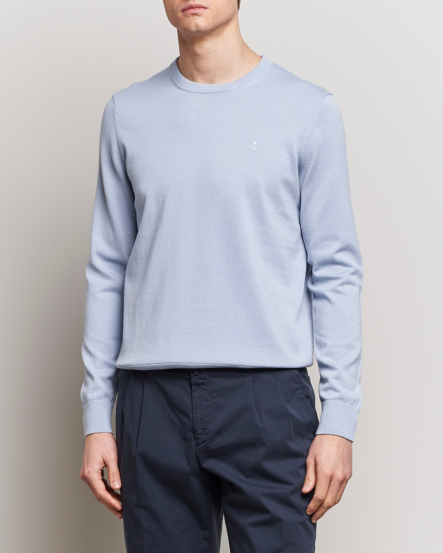 Herr | Wardrobe basics | Morris | Riley Cotton Crew Neck Pullover Light Blue