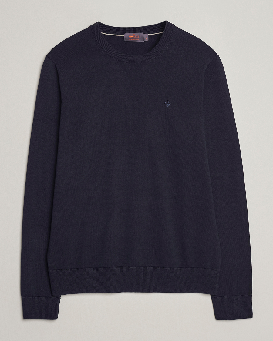 Herr | Tröjor | Morris | Riley Cotton Crew Neck Pullover Old Blue