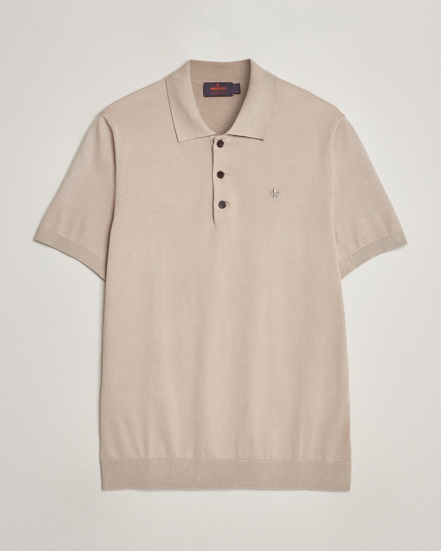 Herr | Tröjor | Morris | Cenric Cotton Knitted Short Sleeve Polo Khaki