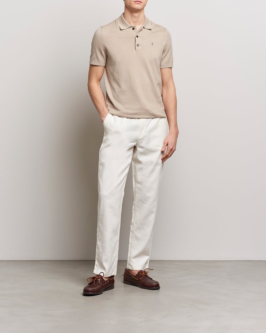 Herr | Tröjor | Morris | Cenric Cotton Knitted Short Sleeve Polo Khaki