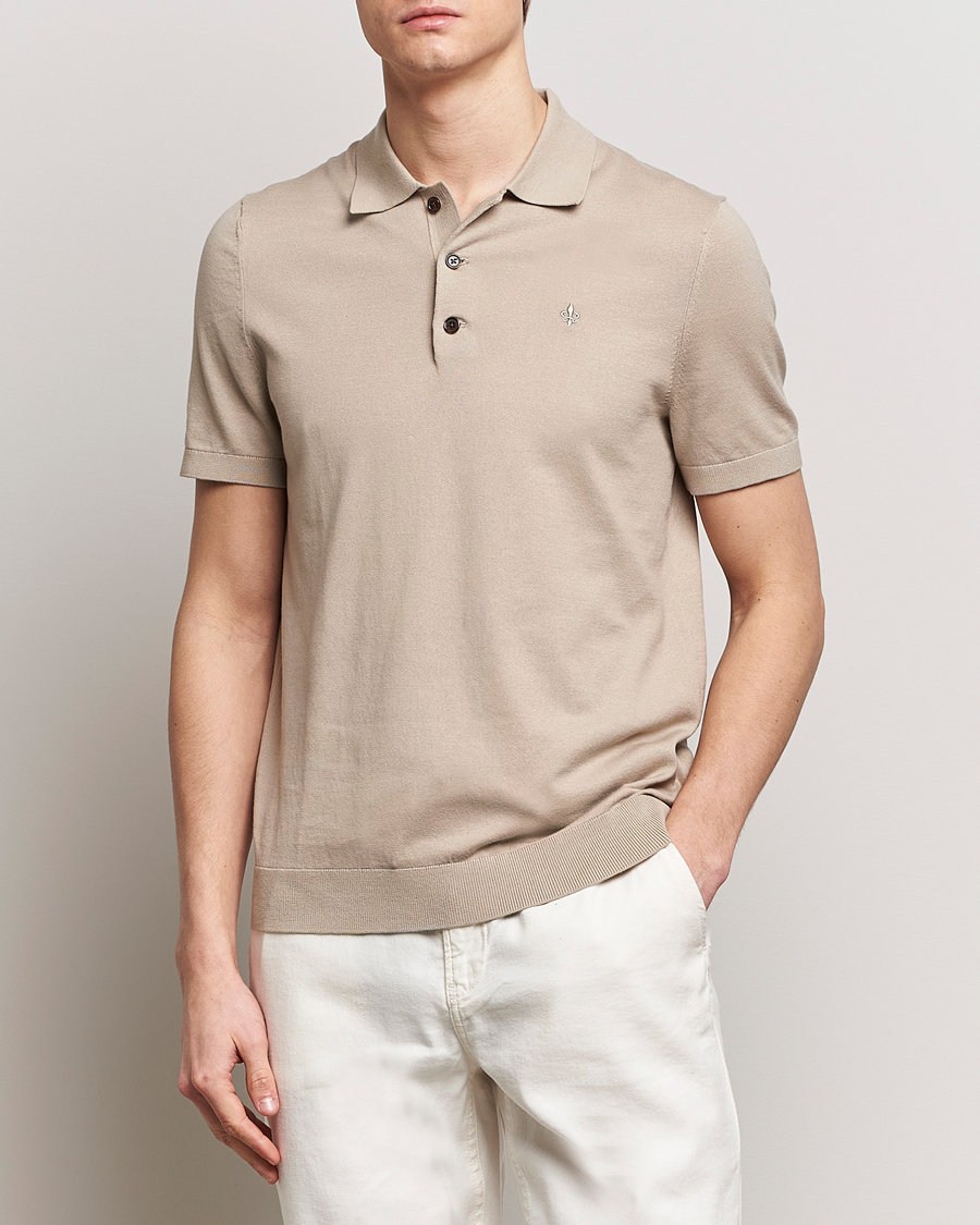 Herr | Senast inkommet | Morris | Cenric Cotton Knitted Short Sleeve Polo Khaki