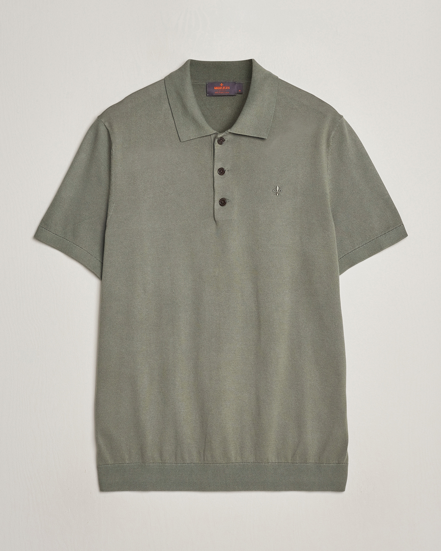 Herr | Tröjor | Morris | Cenric Cotton Knitted Short Sleeve Polo Green