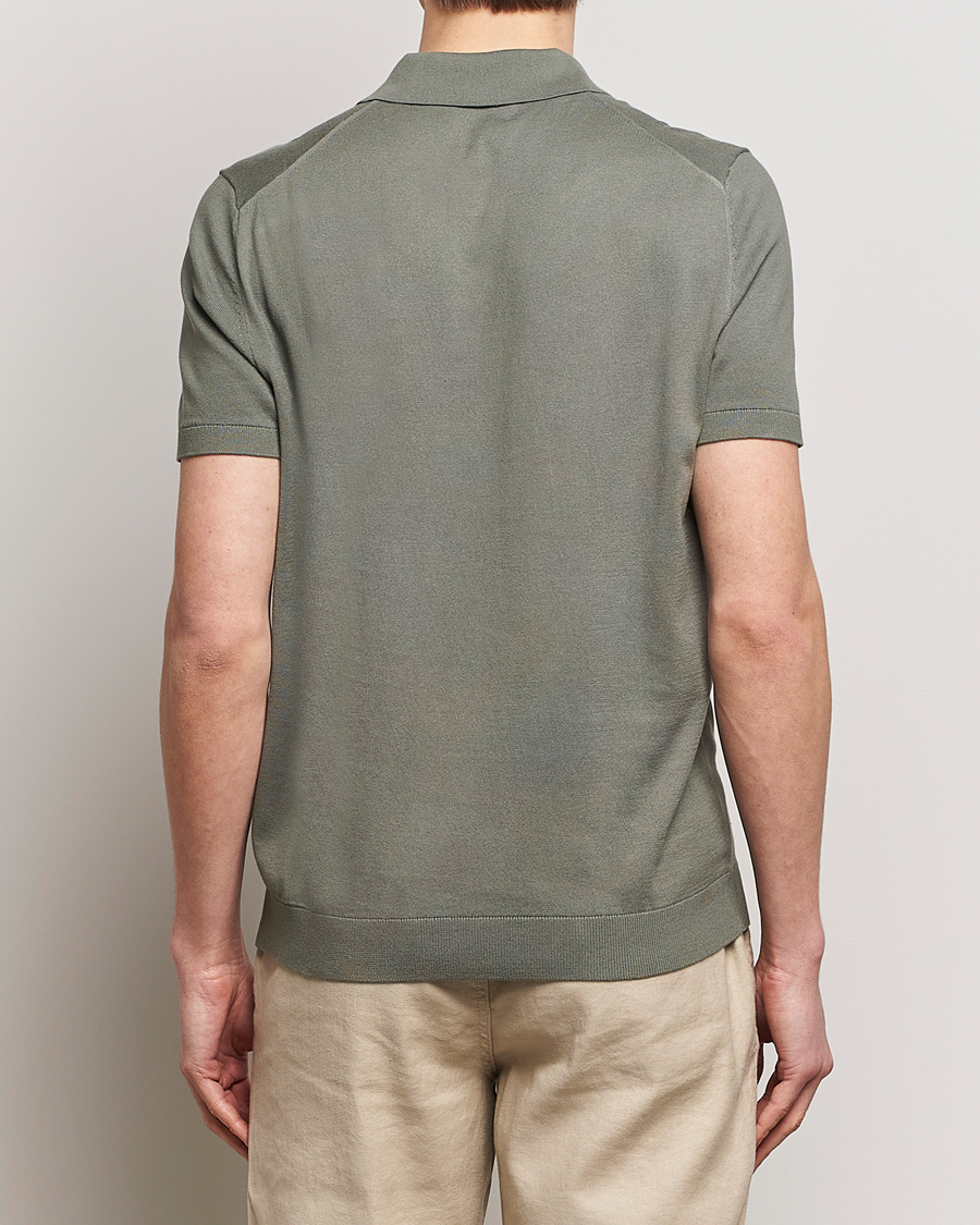 Herr | Tröjor | Morris | Cenric Cotton Knitted Short Sleeve Polo Green