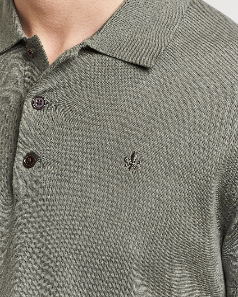 Herr | Tröjor | Morris | Cenric Cotton Knitted Short Sleeve Polo Green