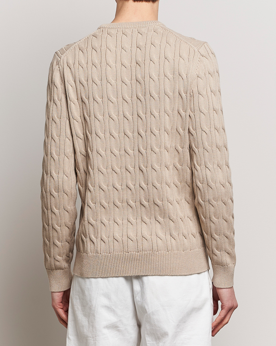 Herr | Tröjor | Morris | Ethan Cotton Cable Crew Neck Khaki