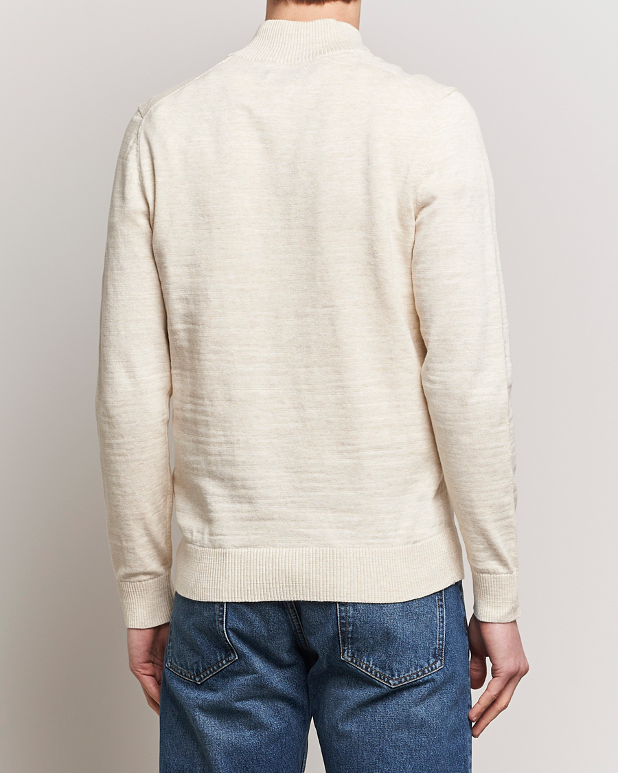Herr | Tröjor | Morris | Randall Cotton Half Zip Off White