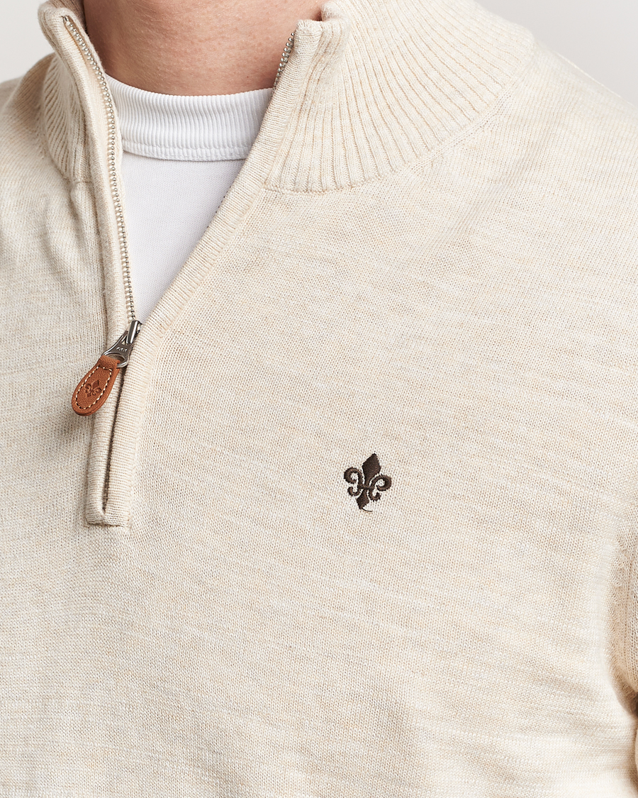 Herr | Tröjor | Morris | Randall Cotton Half Zip Off White