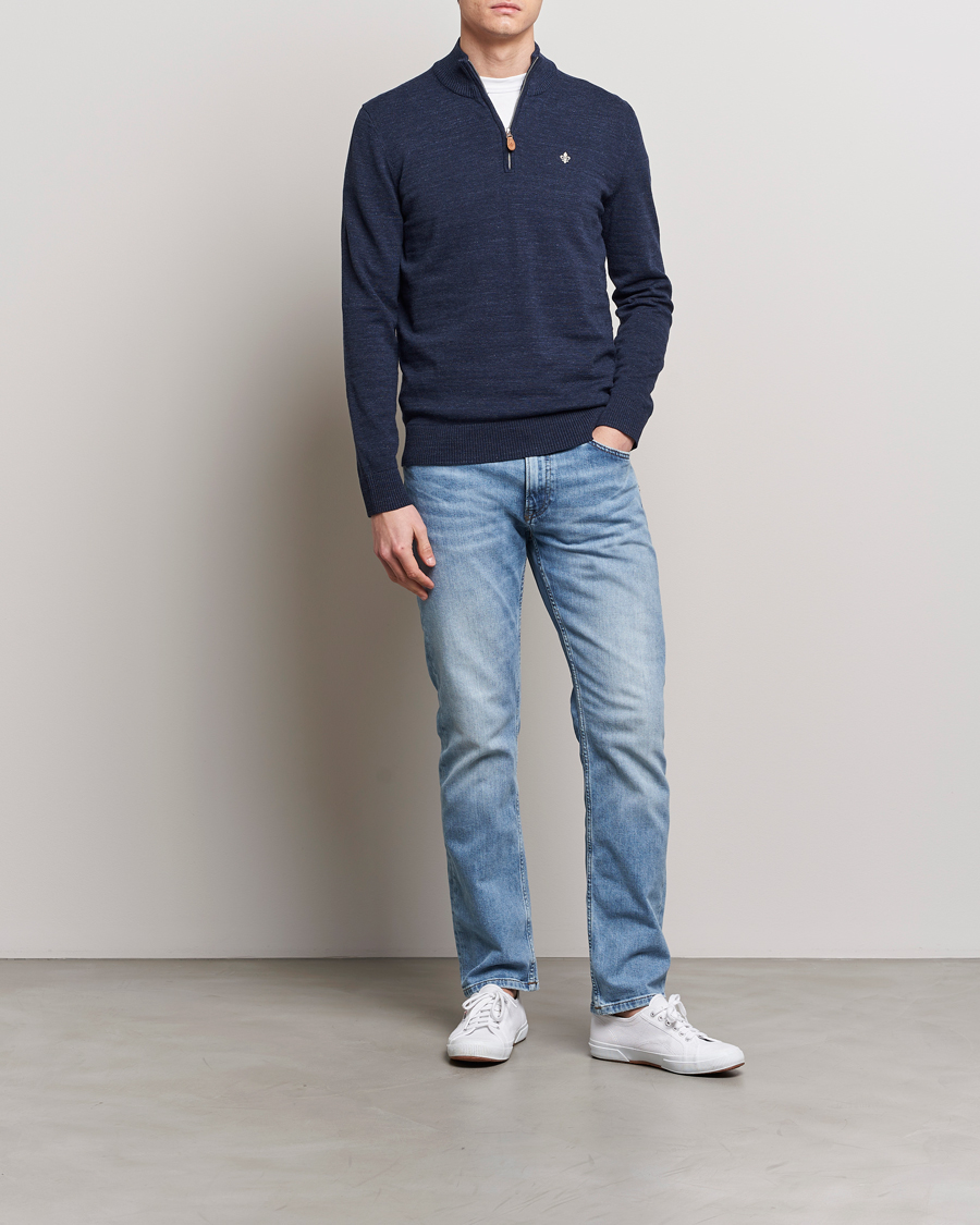 Herr | Tröjor | Morris | Randall Cotton Half Zip Navy