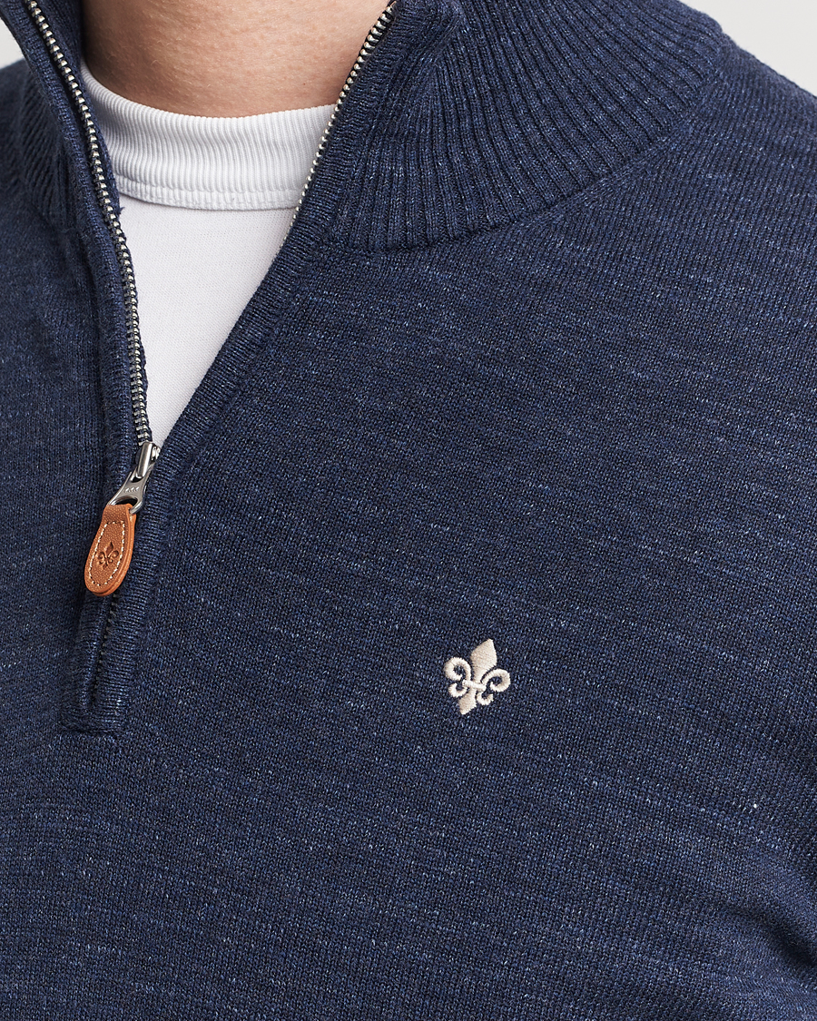 Herr | Tröjor | Morris | Randall Cotton Half Zip Navy