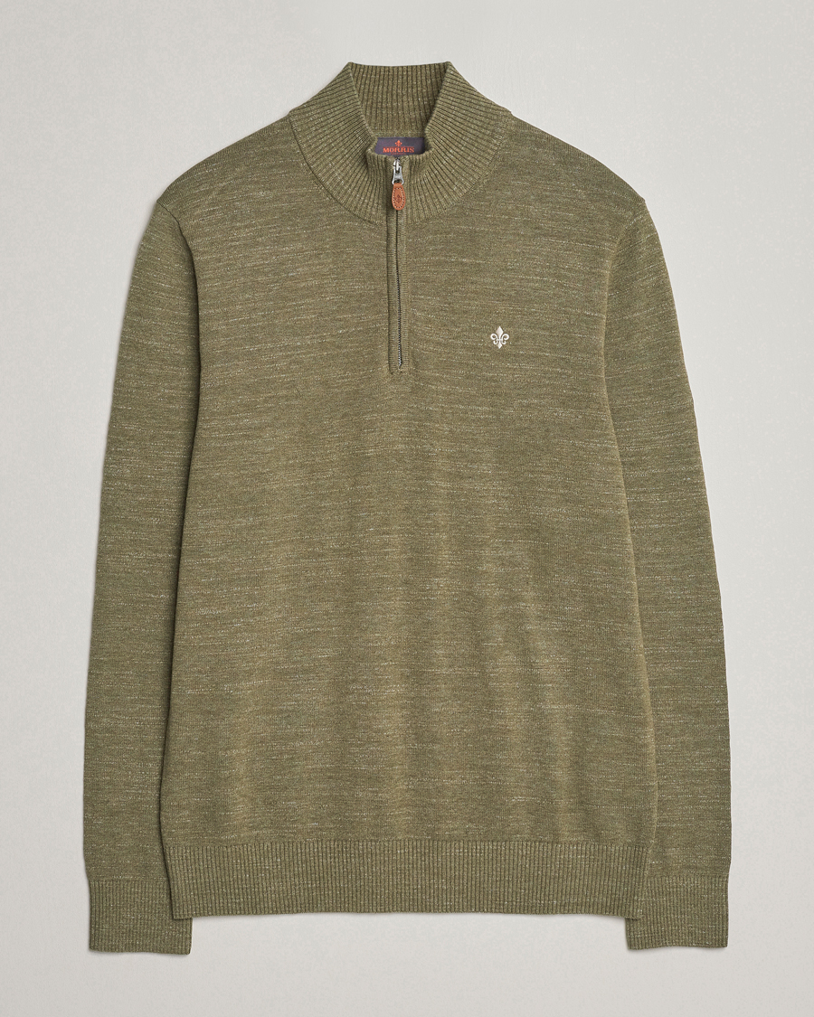 Herr | Tröjor | Morris | Randall Cotton Half Zip Green