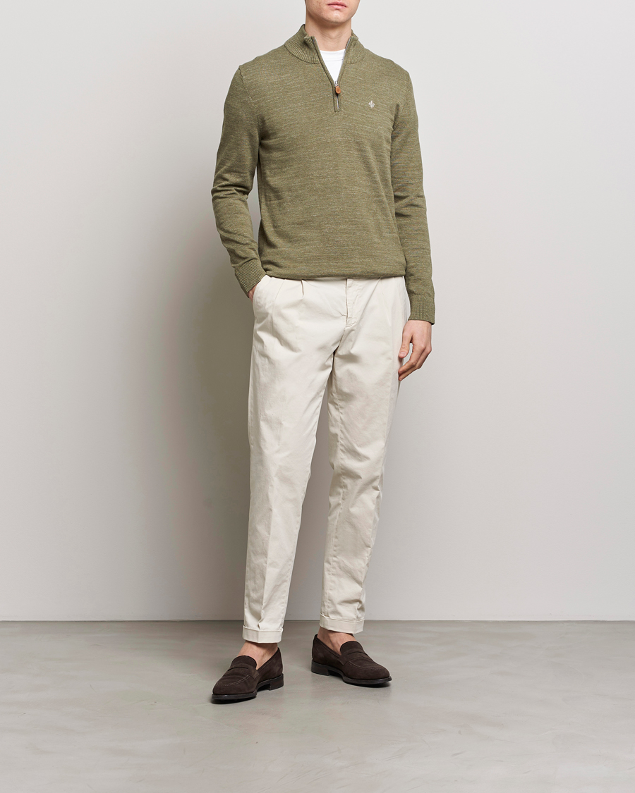 Herr | Tröjor | Morris | Randall Cotton Half Zip Green