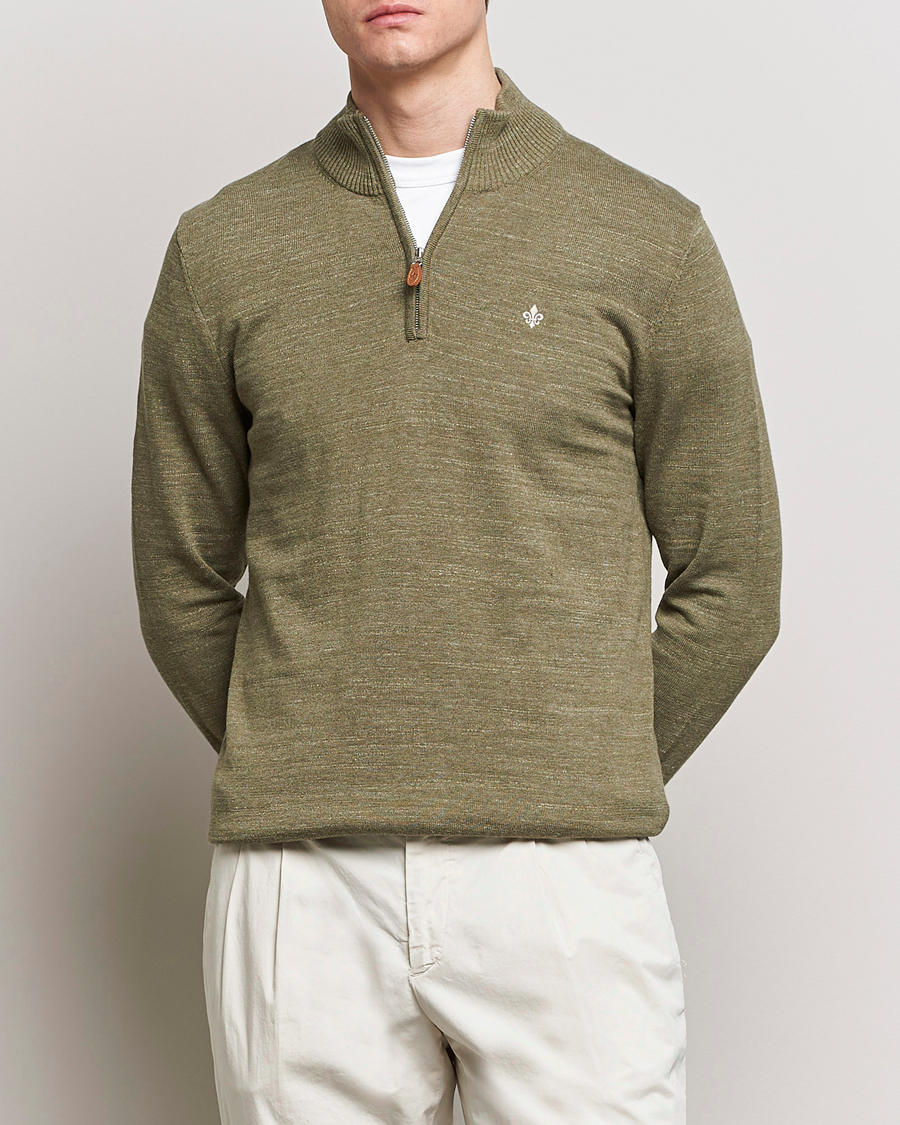 Herr | Realisation | Morris | Randall Cotton Half Zip Green