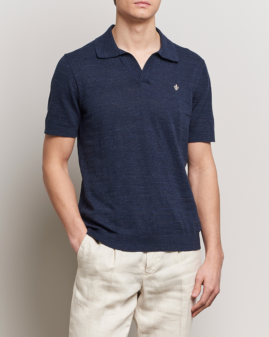 Herr | Morris | Morris | Randall Slub Cotton Resort Polo Navy