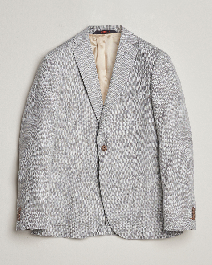 Herr | Kavajer | Morris | Hayes Linen Herringbone Blazer Grey