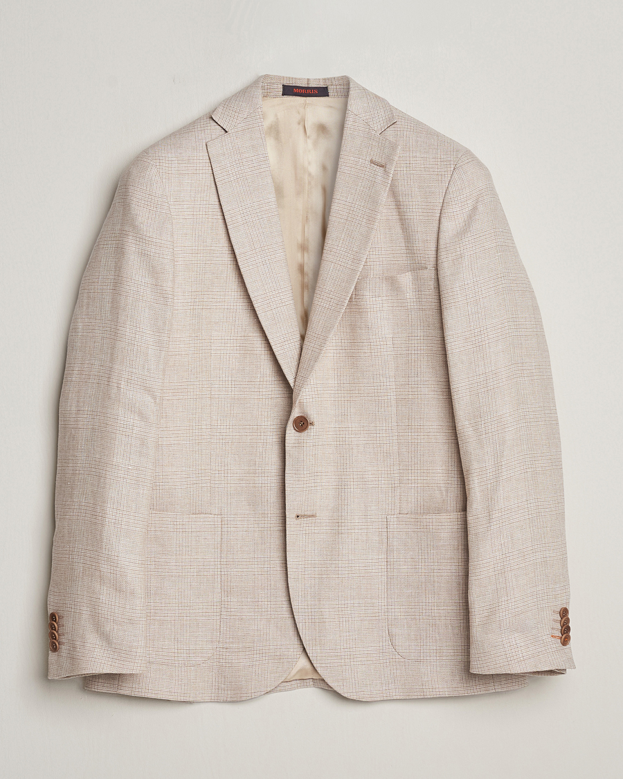 Herr | Kavajer | Morris | Archie Cotton Glencheck Blazer Khaki