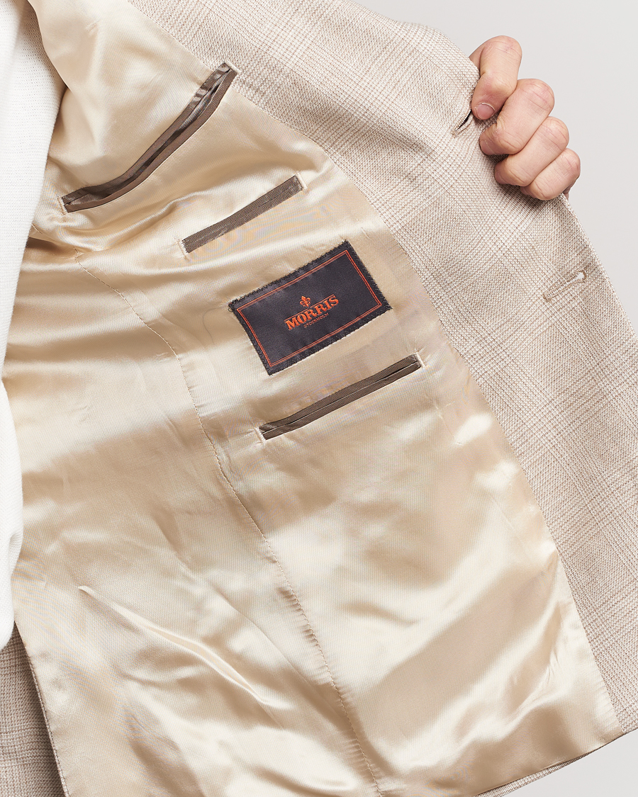 Herr | Kavajer | Morris | Archie Cotton Glencheck Blazer Khaki