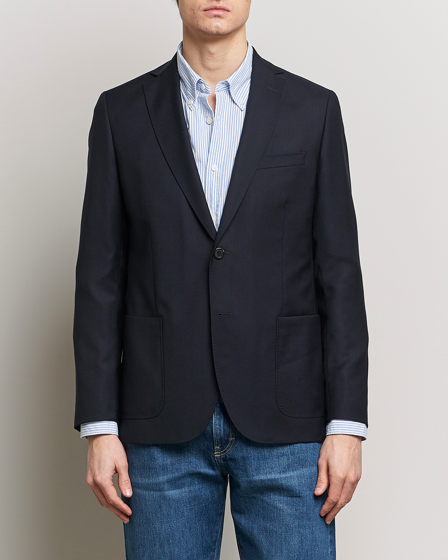 Herr | Kavaj | Morris | Archie Navy Light Wool Blazer Navy