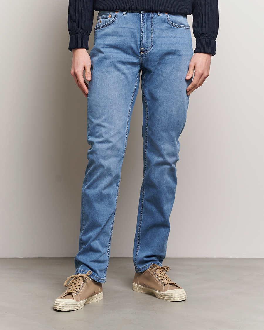 Herr | Jeans | Morris | James Satin Jeans Light Blue