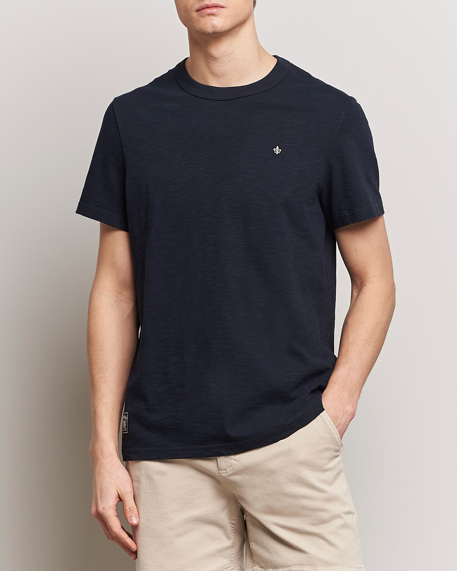 Herr | Avdelningar | Morris | Watson Slub Crew Neck T-Shirt Old Blue