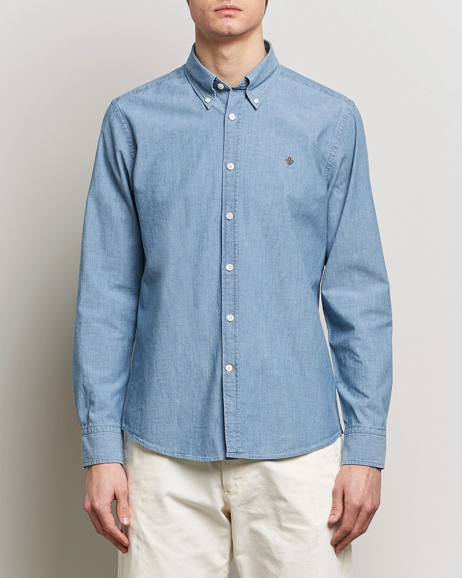 Herr | Casual | Morris | Slim Fit Chambray Shirt Blue