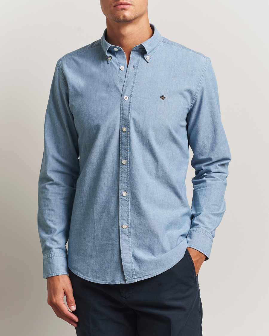 Herr | Skjortor | Morris | Slim Fit Chambray Shirt Blue