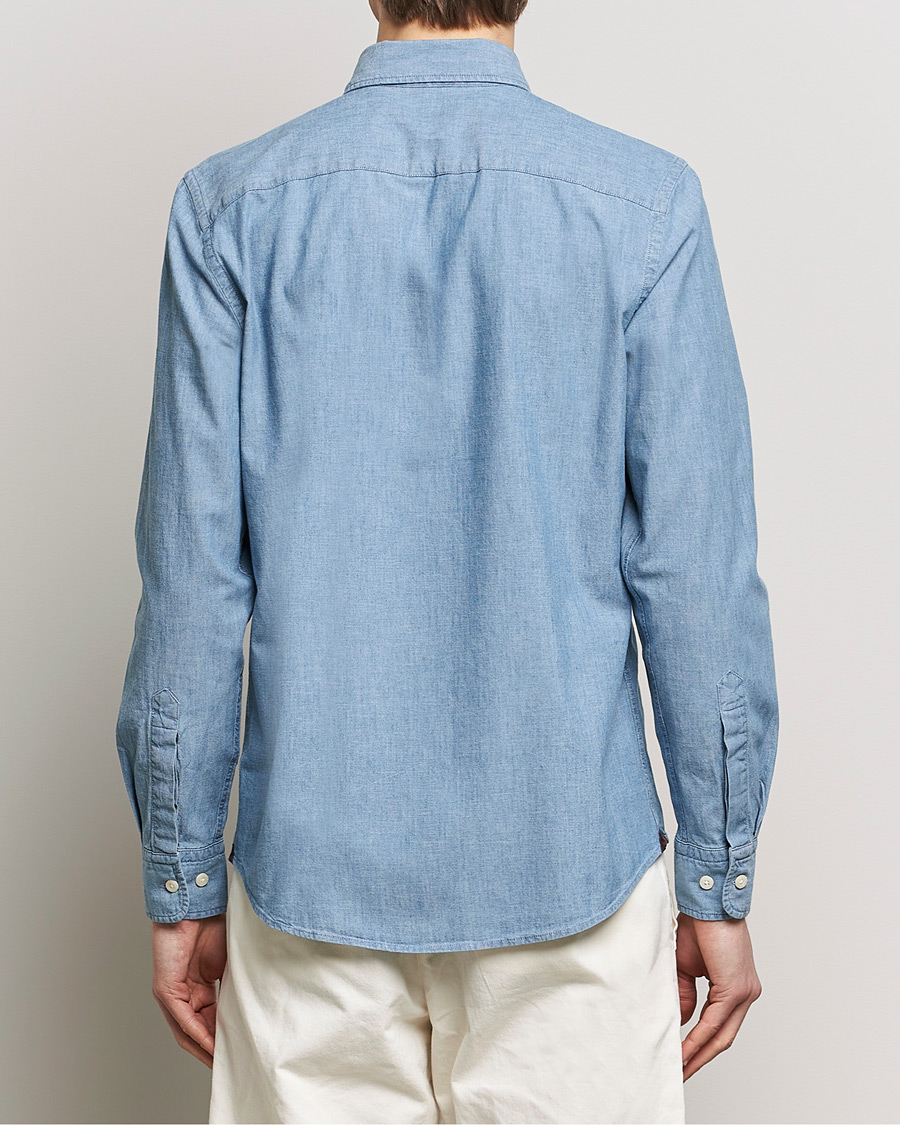 Herr | Skjortor | Morris | Slim Fit Chambray Shirt Blue