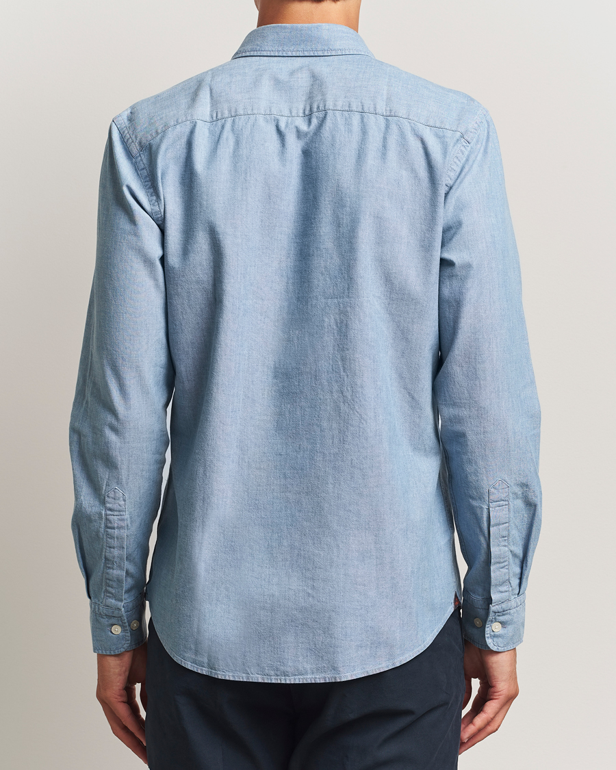 Herr | Skjortor | Morris | Slim Fit Chambray Shirt Blue