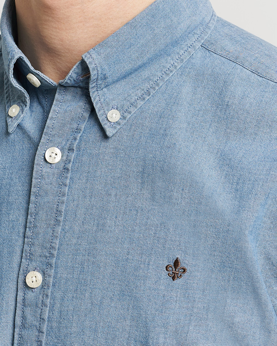 Herr | Skjortor | Morris | Slim Fit Chambray Shirt Blue