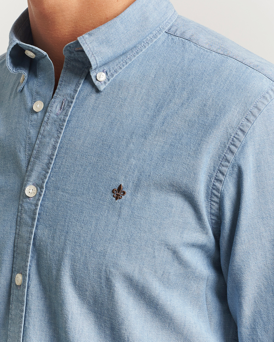 Herr | Skjortor | Morris | Slim Fit Chambray Shirt Blue