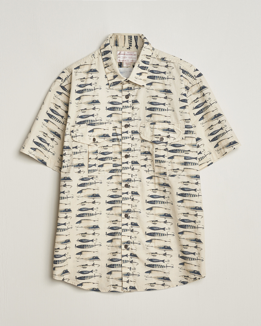 Herr | Skjortor | Filson | Washed Short Sleeve Feather Cloth Shirt Natural