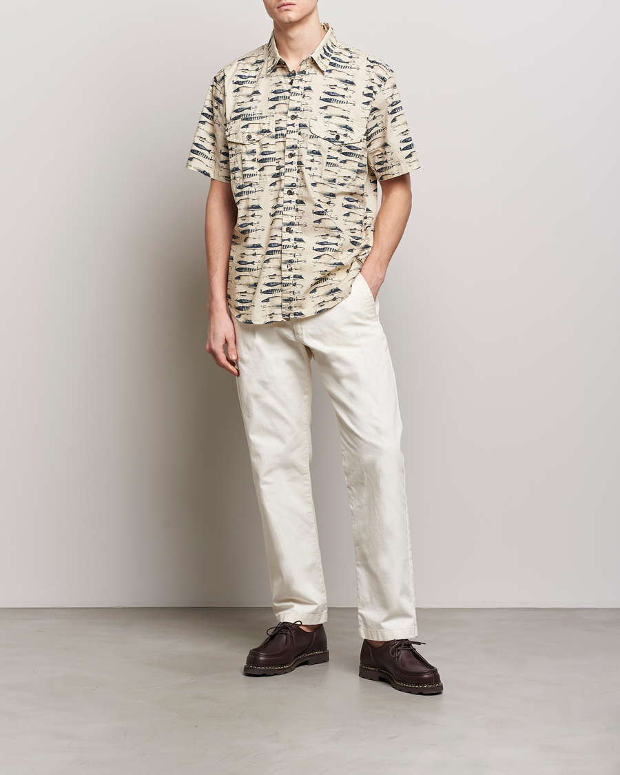 Herr | Skjortor | Filson | Washed Short Sleeve Feather Cloth Shirt Natural