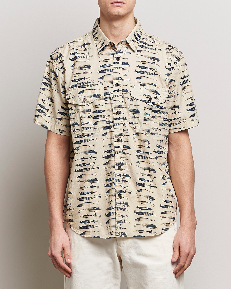 Herr | Kläder | Filson | Washed Short Sleeve Feather Cloth Shirt Natural