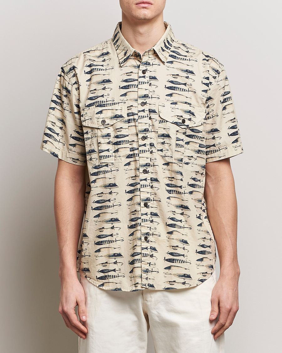 Herr | Skjortor | Filson | Washed Short Sleeve Feather Cloth Shirt Natural