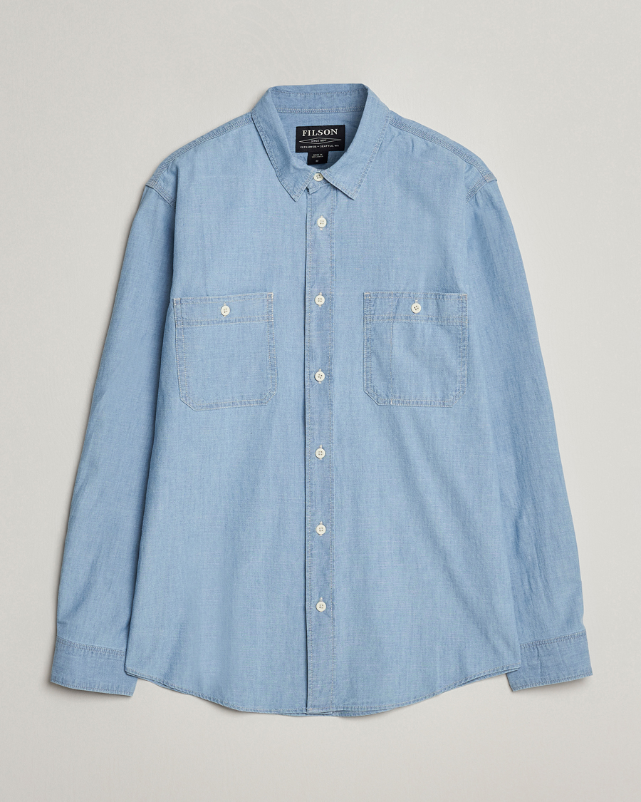 Herr | Skjortor | Filson | Chambray CPO Shirt Light Indigo