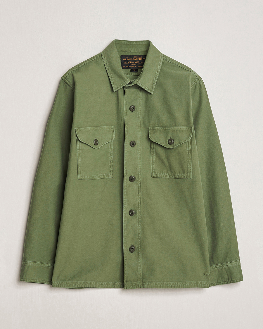 Herr | Jackor | Filson | Reverse Sateen Jac-Shirt Washed Green