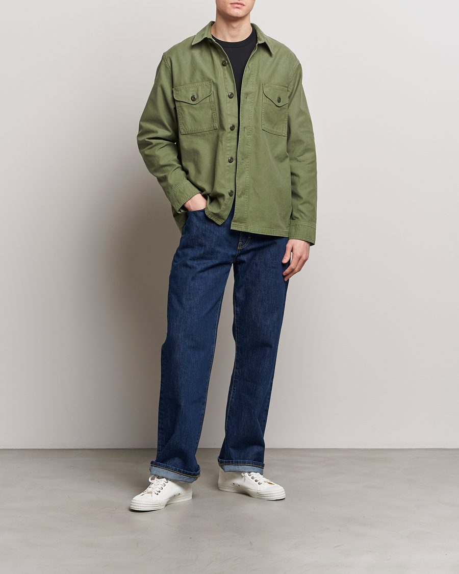 Herr | Jackor | Filson | Reverse Sateen Jac-Shirt Washed Green